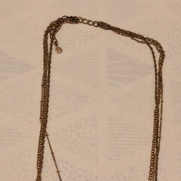 LOFT Aqua/blue & Gold Tassel Necklace - Picture 3 of 4